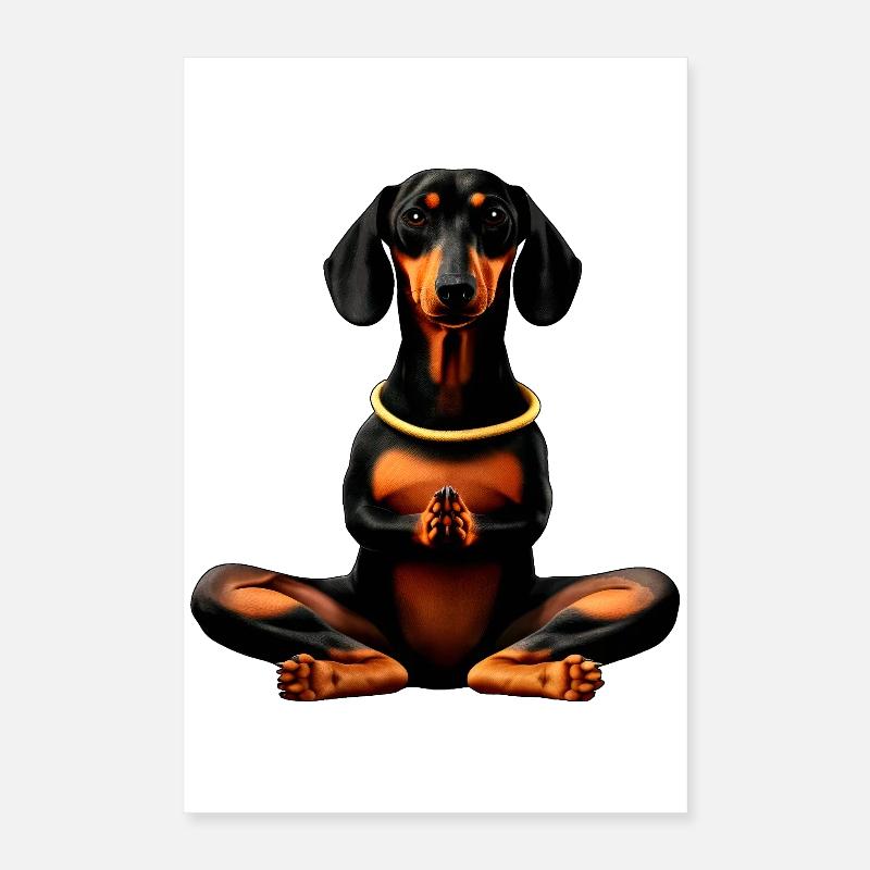 Yoga Dackel Poster 40x60 cm