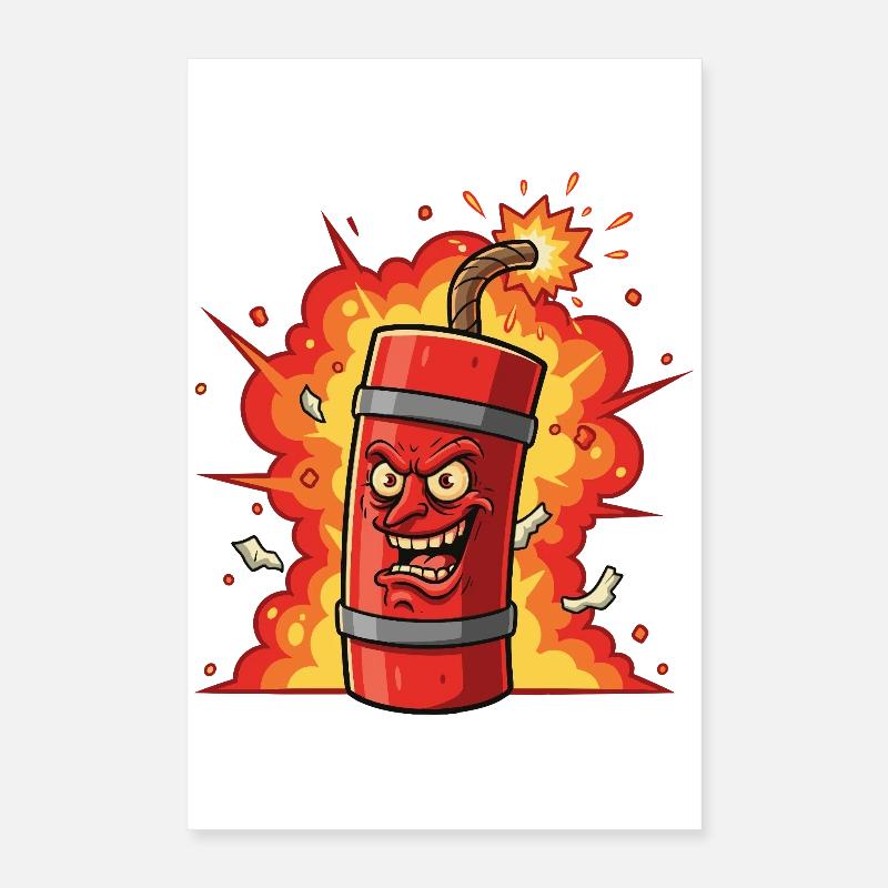 Popping Dynamite Cartoon Poster 16" x 24" (40x60 cm)