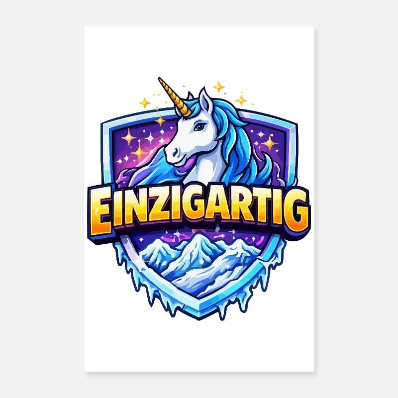 Einhorn Shield: Einzigartiges Motiv Poster 40x60 cm