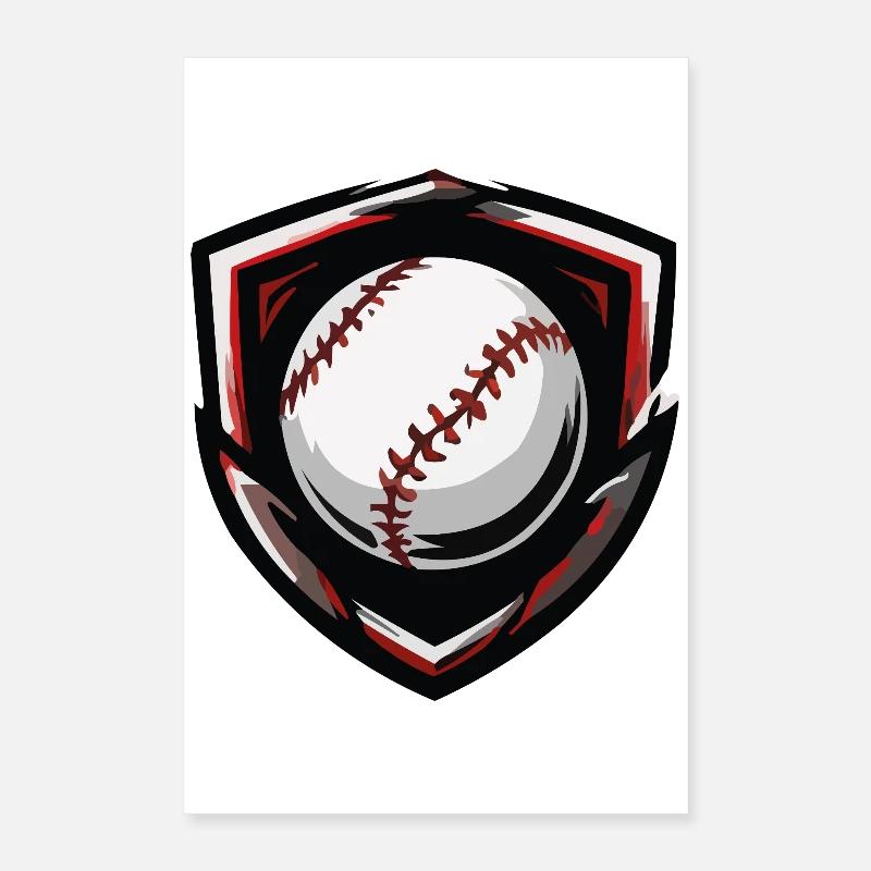 Balle du Bouclier de baseball Poster 40 x 60 cm