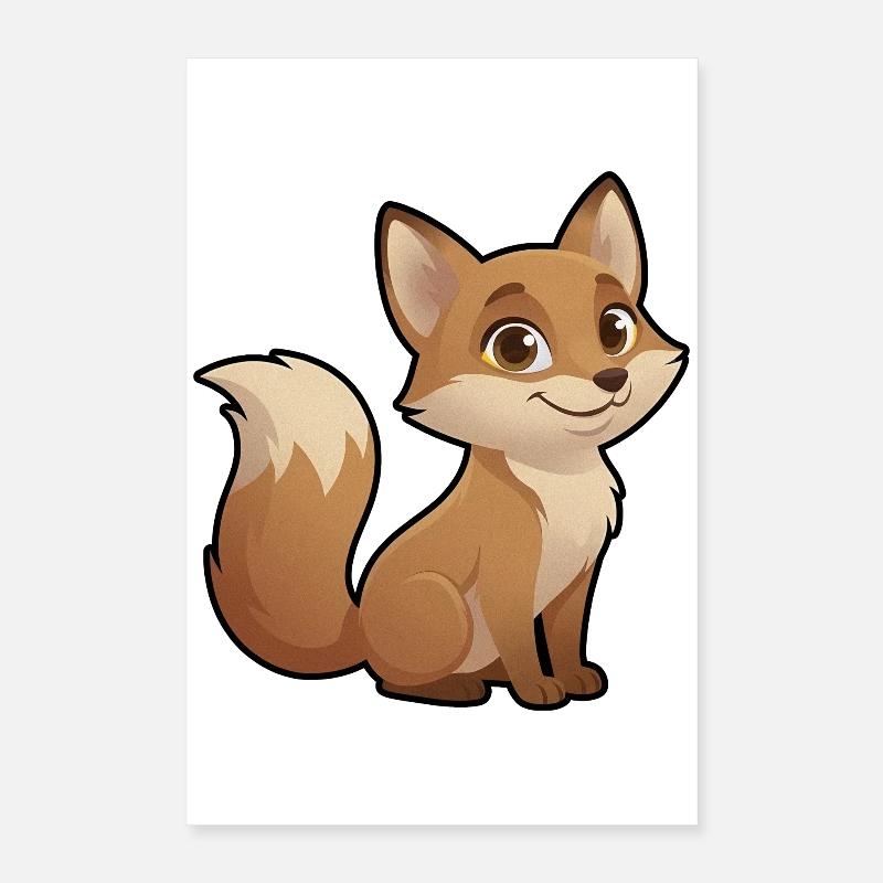 Warm cartoon fox Poster 16" x 24" (40x60 cm)