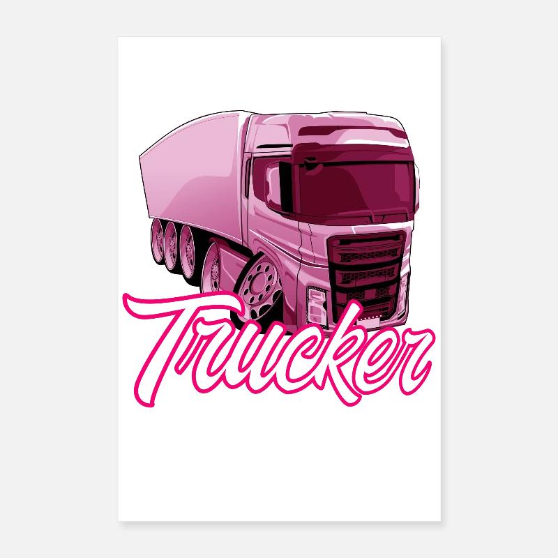 Trucker Lady Poster 40x60 cm