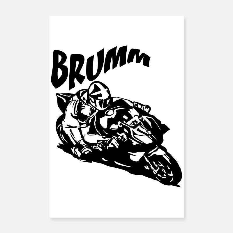 Hum Biker Noir Poster 40 x 60 cm
