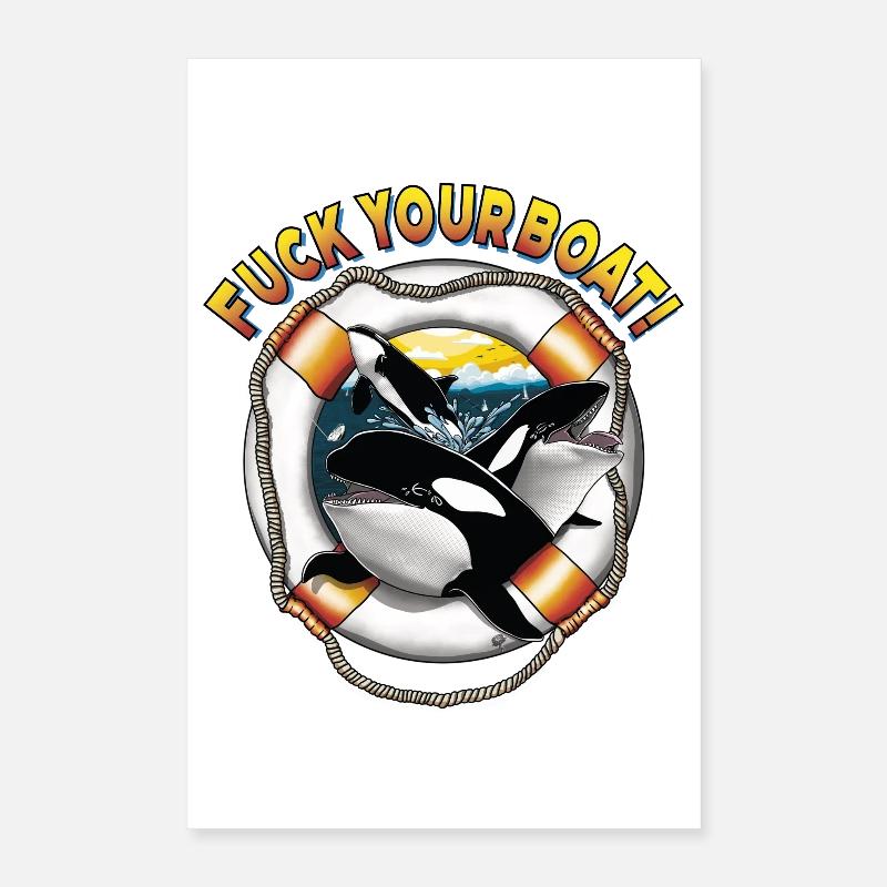 Orca in a lifebuoy Poster 16" x 24" (40x60 cm)