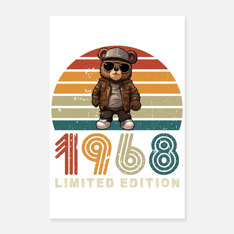 1968 année de construction anniversaire Vintage édition limitée Poster 40 x 60 cm