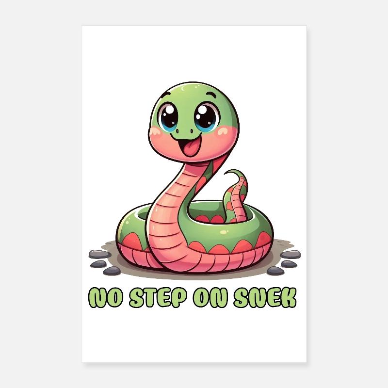 No Step on Snek: Hilarious Warning Sign Poster 16" x 24" (40x60 cm)