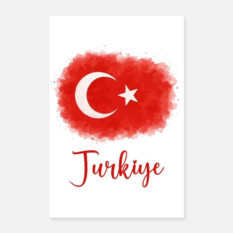 Drapeau de la Turquie Poster 40 x 60 cm