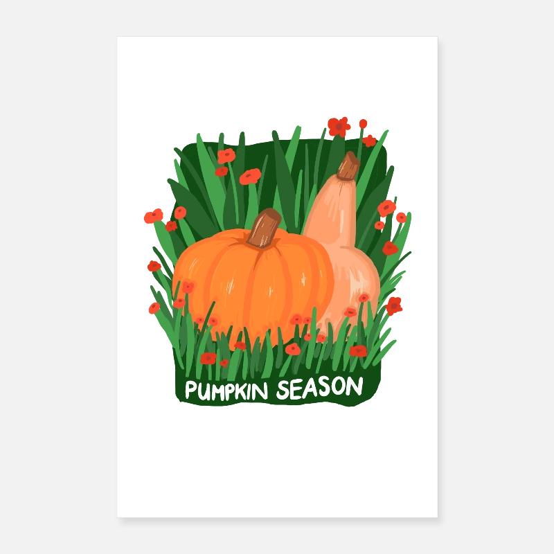 Saison des citrouilles – Conception de la récolte d’automne Poster 40 x 60 cm