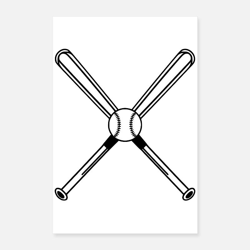 Baseball Illustration Baseball Player Poster 16" x 24" (40x60 cm)