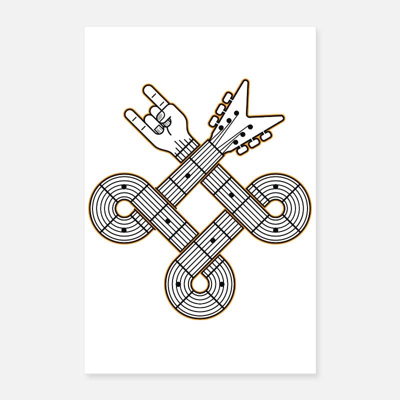 Nœud celtique de guitare entrelacée Poster 40 x 60 cm