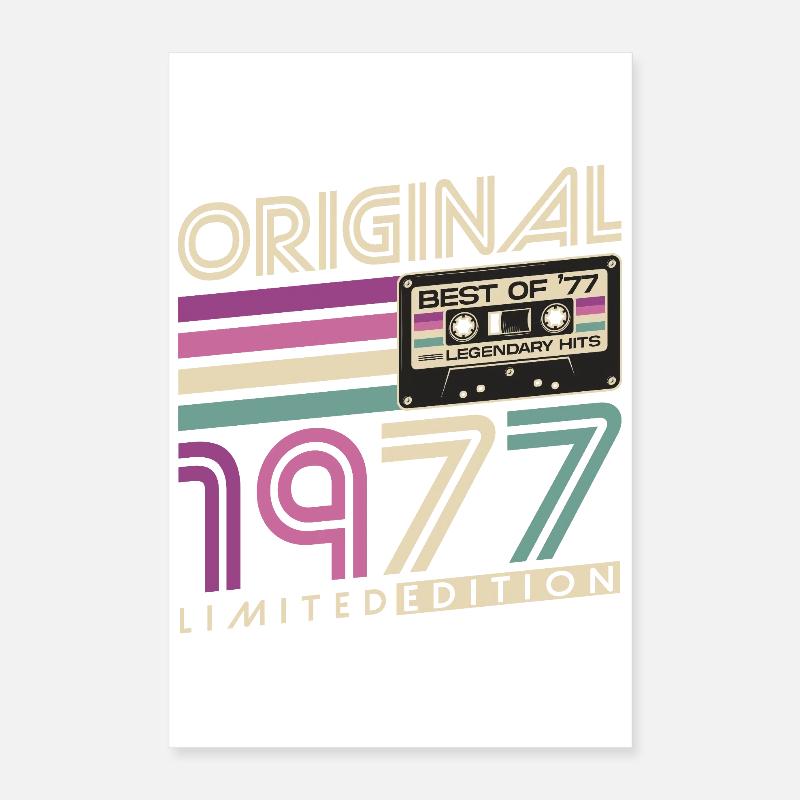 Vintage 1977 Born Birthday Gift Poster 16" x 24" (40x60 cm)