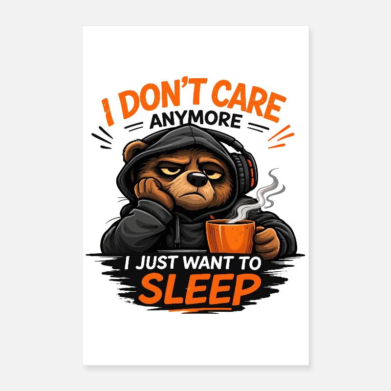 Design du T-shirt de Sommeil Grumpy Bear Poster 40 x 60 cm