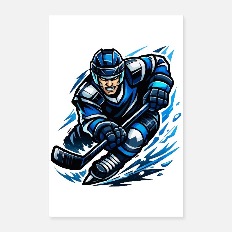 Blitzender Eishockeyspieler Poster 16" x 24" (40x60 cm)