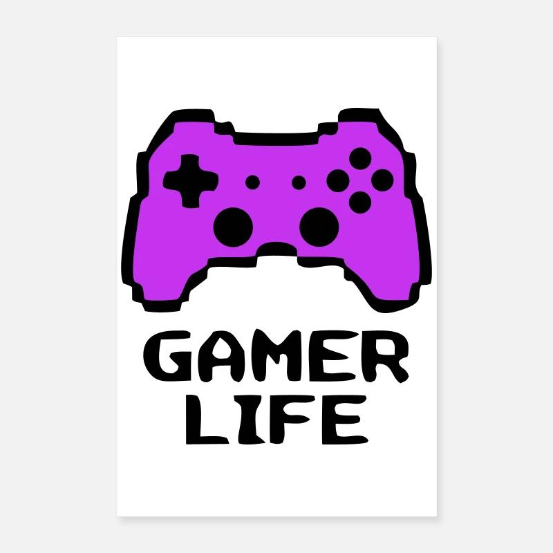 Knalliger Gamer Life Controller Poster 40x60 cm