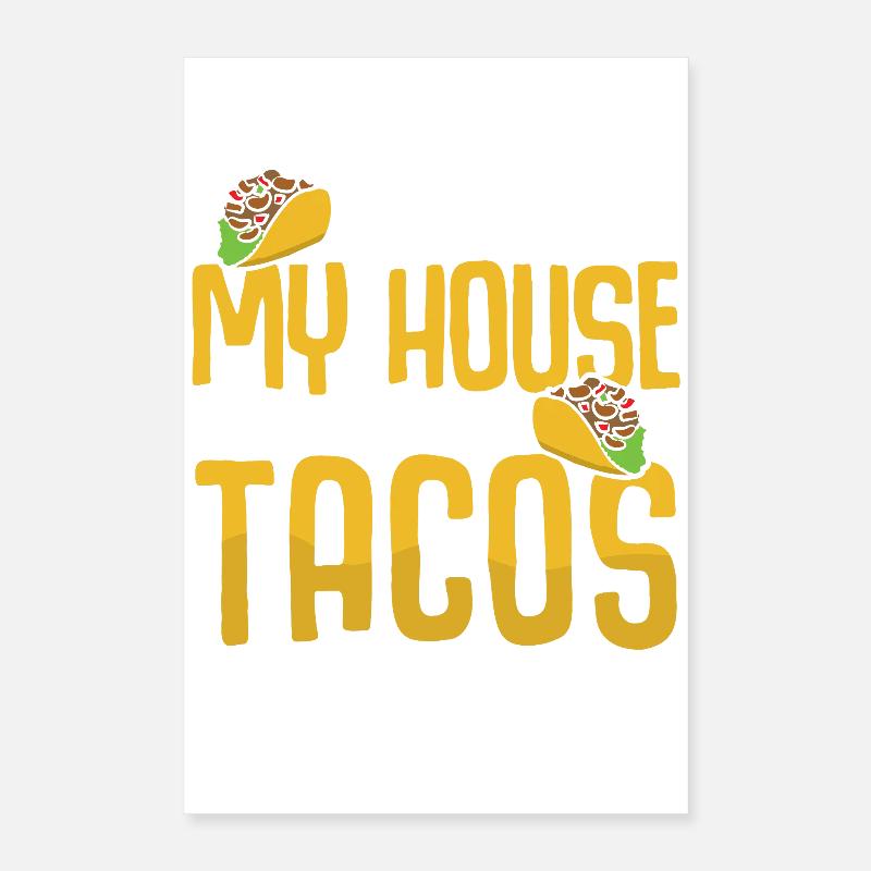 Quant à moi et ma maison, nous servirons des tacos à la salsa Poster 40 x 60 cm