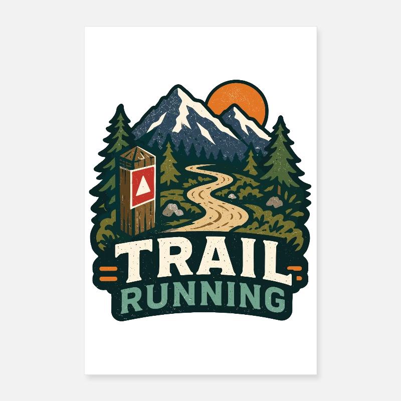 Trail Running Poster 16" x 24" (40x60 cm)