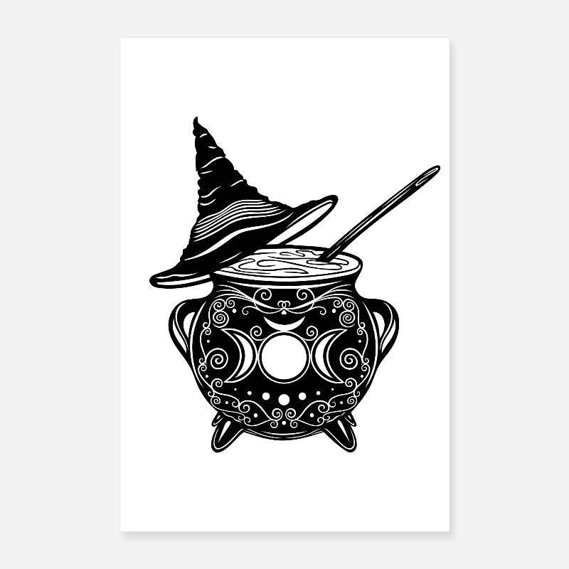 Witch's Cauldron Witch's Hat Witches Walpurgis Night Poster 16" x 24" (40x60 cm)