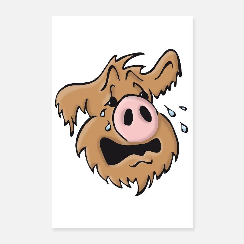 Chien cochon hurlant Poster 40 x 60 cm