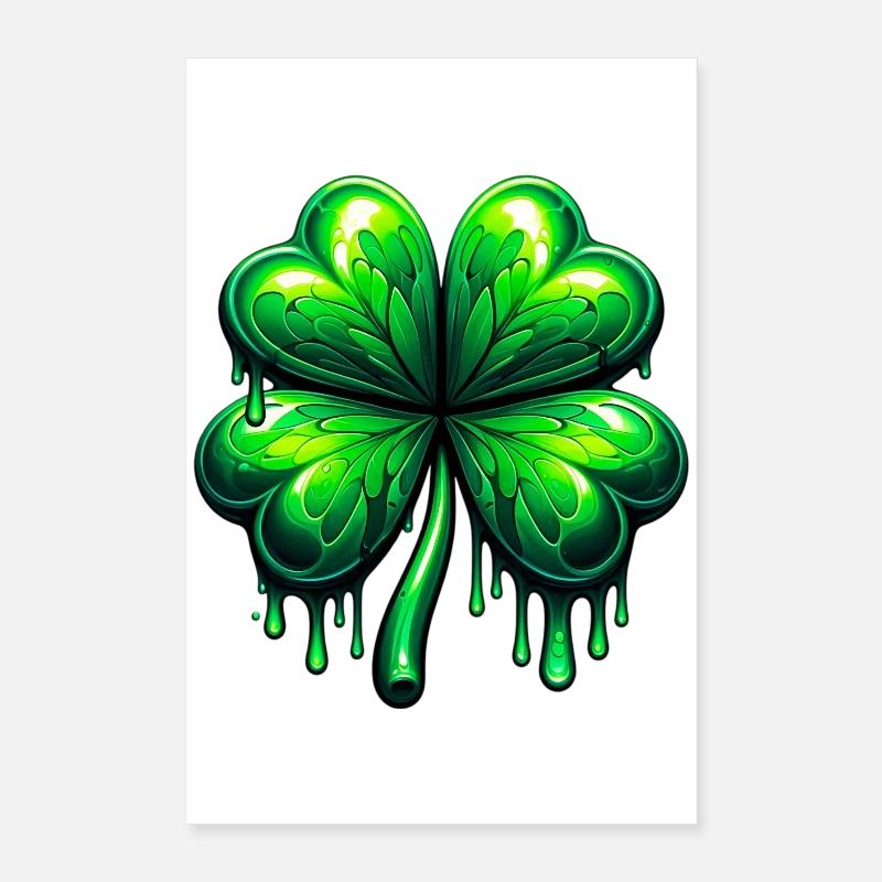 Vierblättriges Kleeblatt Poster 40x60 cm
