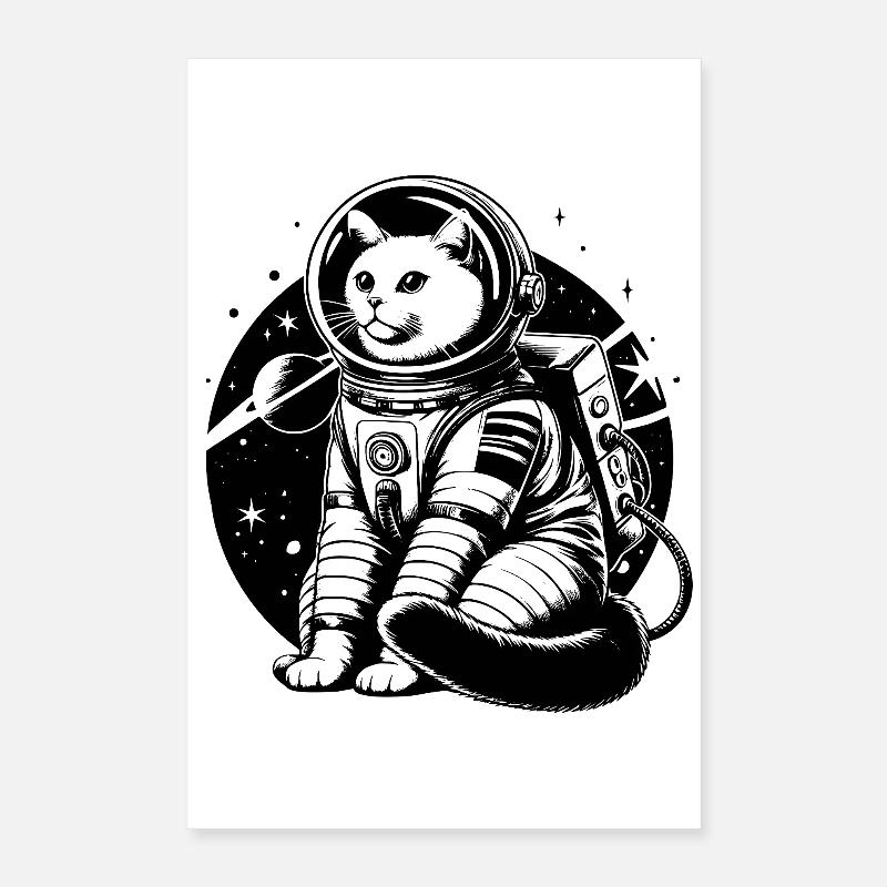 Astronaut Cat Poster 16" x 24" (40x60 cm)