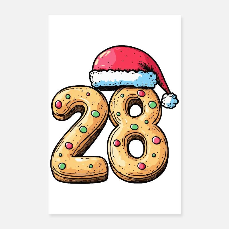 Biscuit de Noël à 28 chiffres Poster 40 x 60 cm