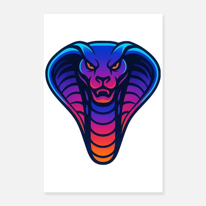 Illustration de dégradé de cobra néon Poster 40 x 60 cm