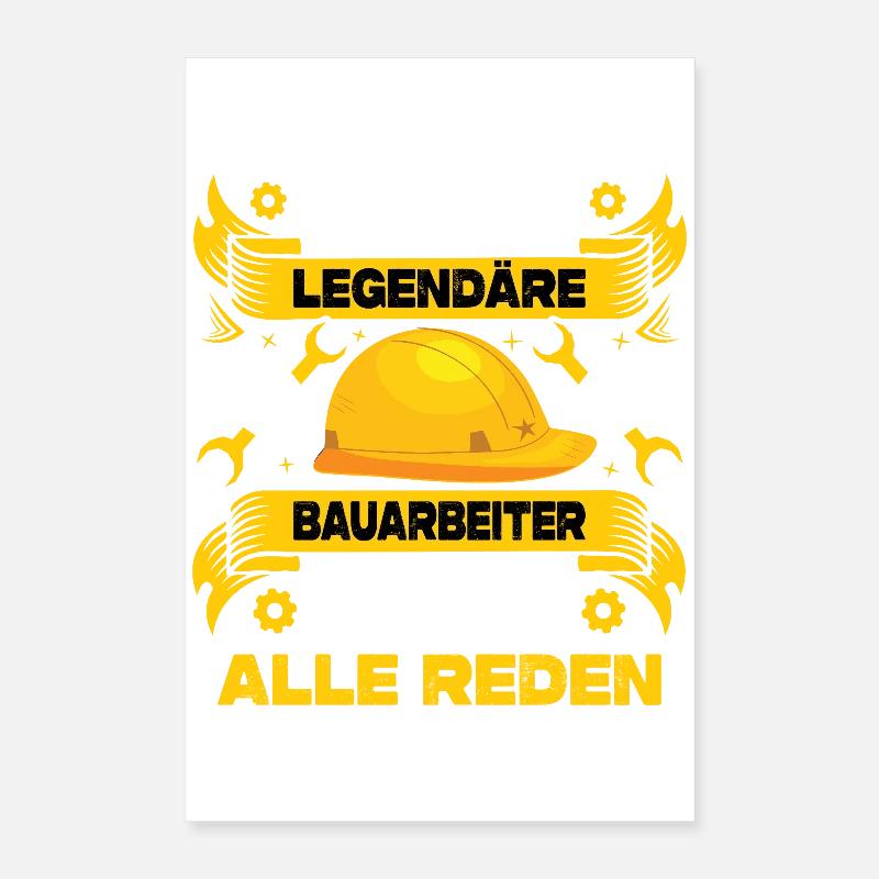 Construction Manager Gifts Construction Workers Road Construction Poster 16" x 24" (40x60 cm)
