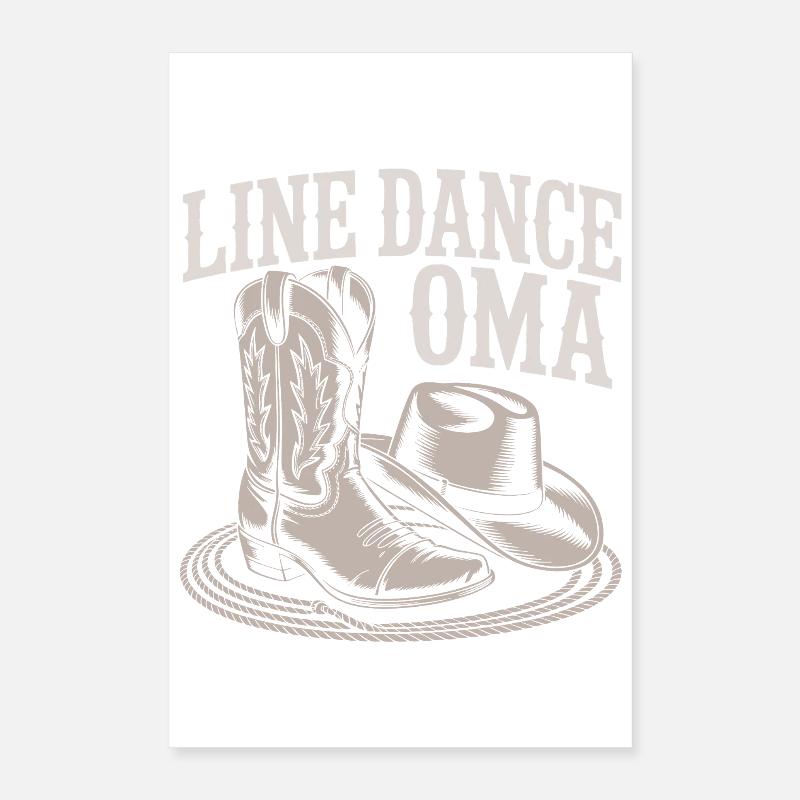 LineDance Oma Boots Poster 40x60 cm
