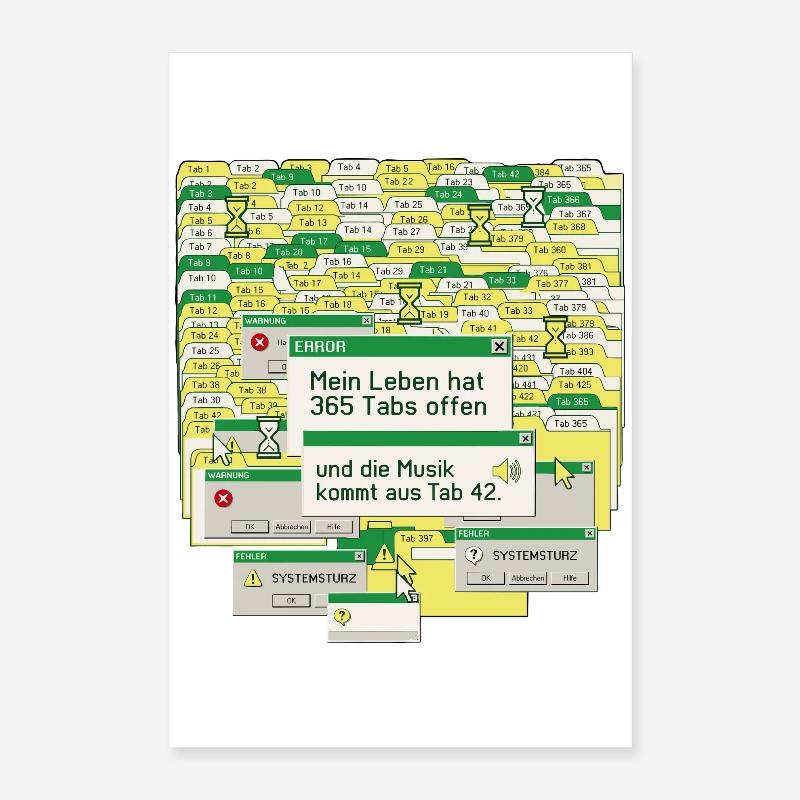Leben, 365 Tabs Offen Poster 40x60 cm
