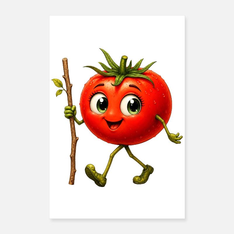 Tomate mit Stock Poster 40x60 cm