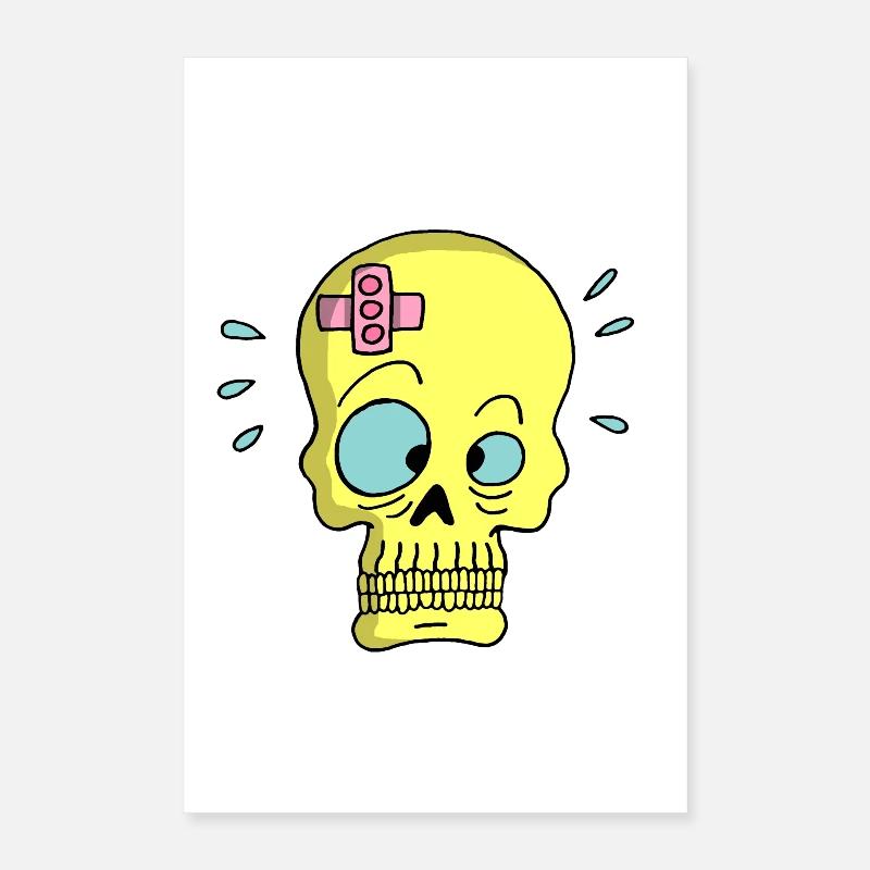 Skull and sticking plaster Poster 16" x 24" (40x60 cm)