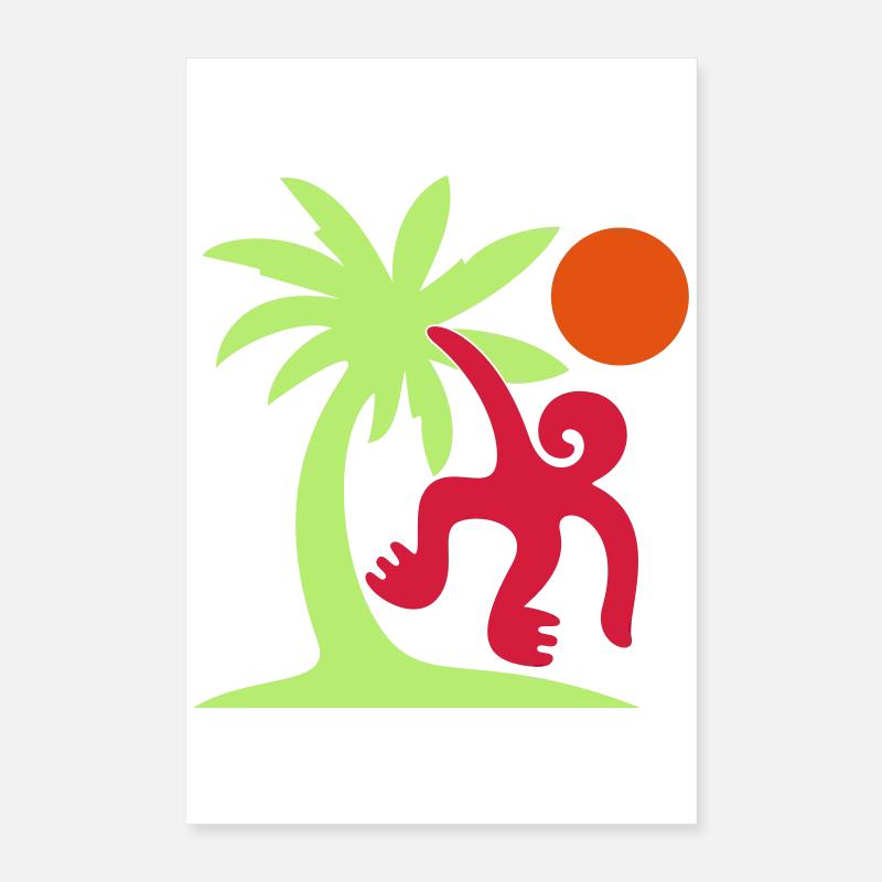 Affe Palme Sonne Poster 40x60 cm