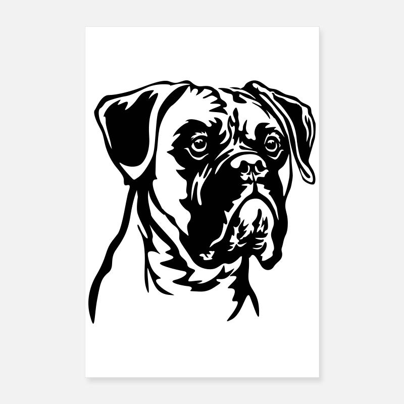 Boxer Head Poster 16" x 24" (40x60 cm)