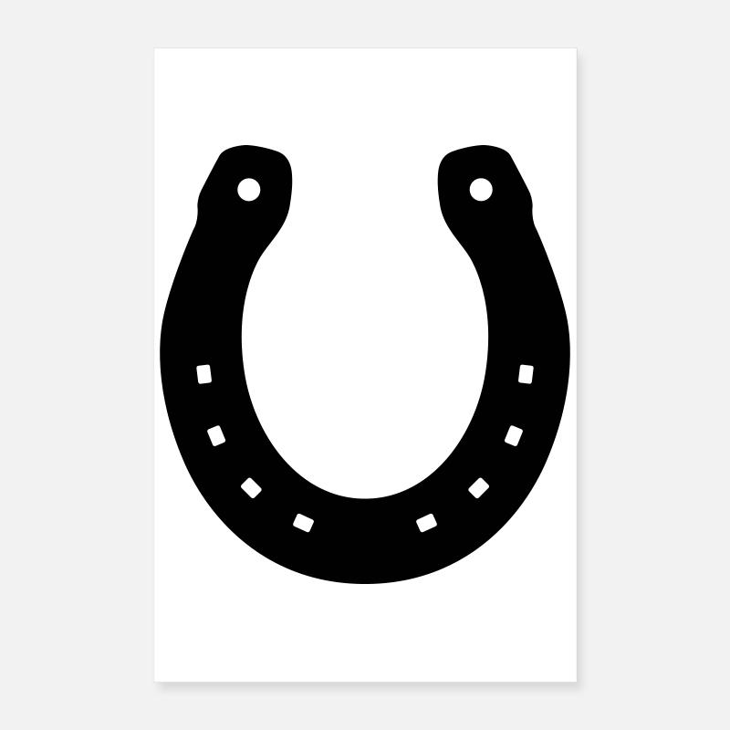 Fer à cheval Cheval Bonne Chance Symbole Couleur de surface Poster 40 x 60 cm