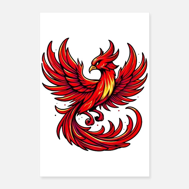 Roter Phönix Poster 40x60 cm