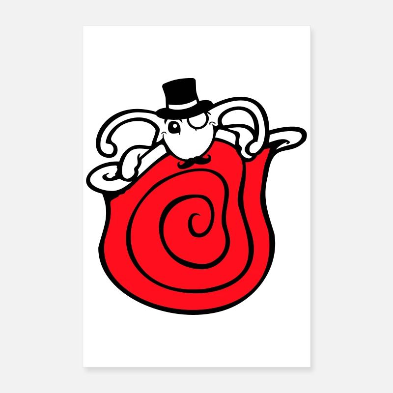 Mr Snail Sir Cylinder Monocle Rich Wealthy Poster 16" x 24" (40x60 cm)