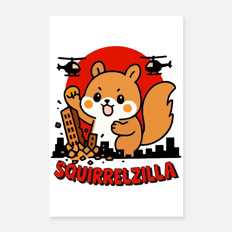 Squirrelzilla Urbanes Abenteuer Poster 40x60 cm