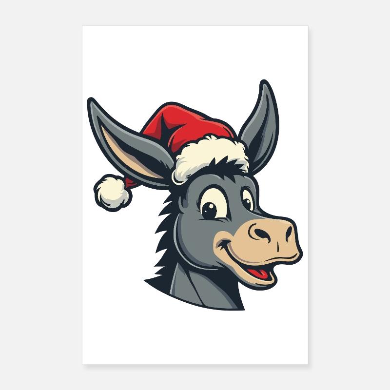Âne de Noël Poster 40 x 60 cm