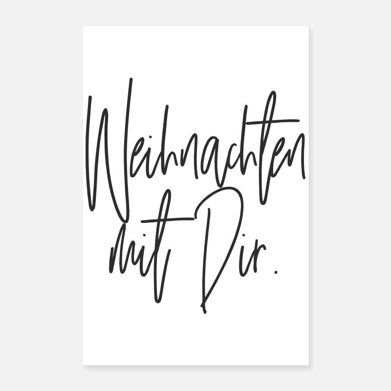 Weihnachten mit Dir Handschrift Poster 40x60 cm
