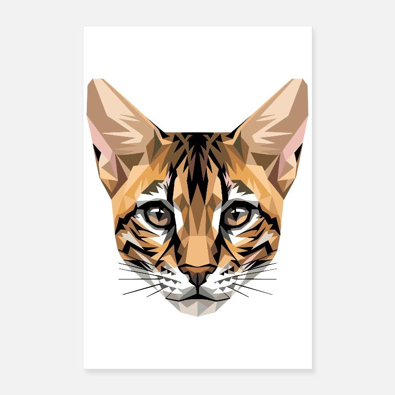 Savannah Chat Maman Chat Serval Léopards mignons Poster 40 x 60 cm