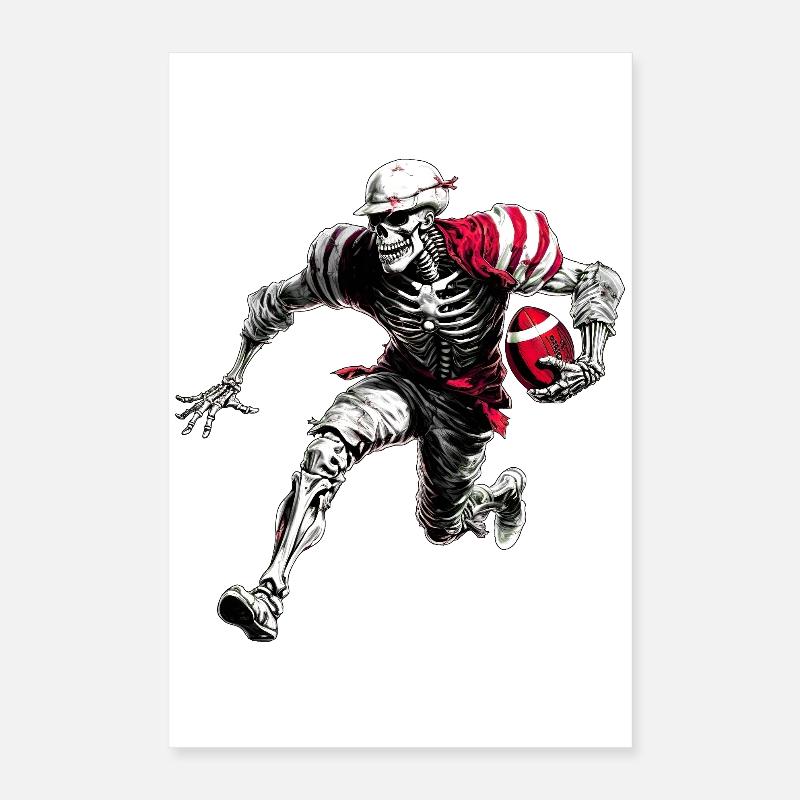 Joueurs de rugby Skeletons Poster 40 x 60 cm