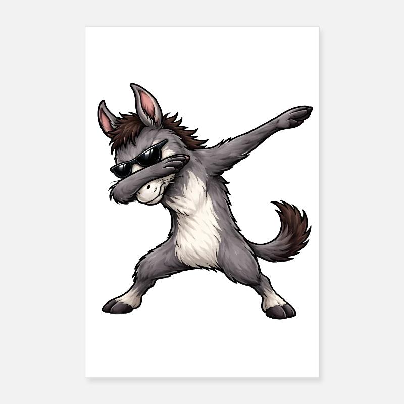 Dabbing Esel Poster 40x60 cm