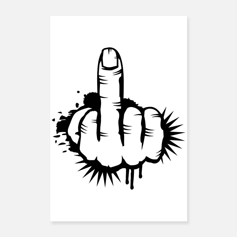 Le doigt d'honneur graffiti Poster 40 x 60 cm