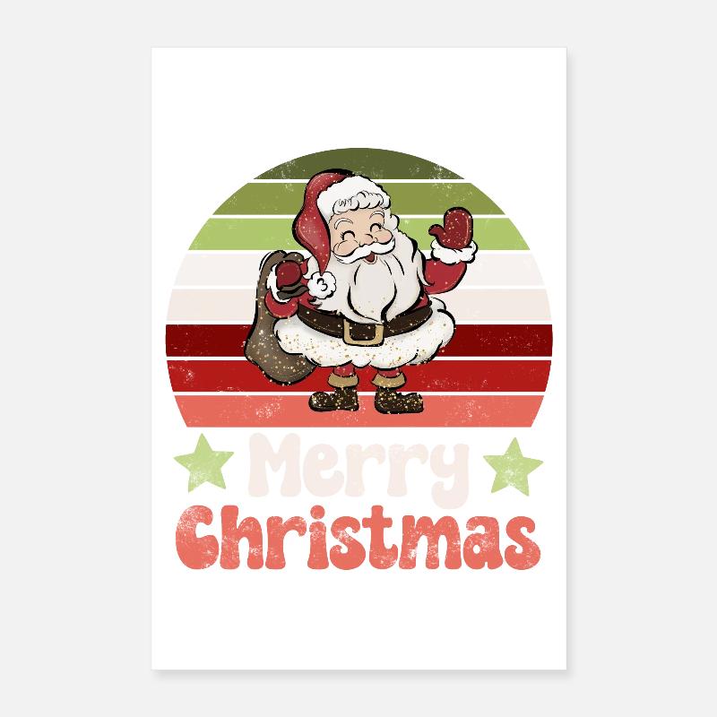 Weihnachtsmann Nikolaus Vintage Nostalgisch Poster 40x60 cm