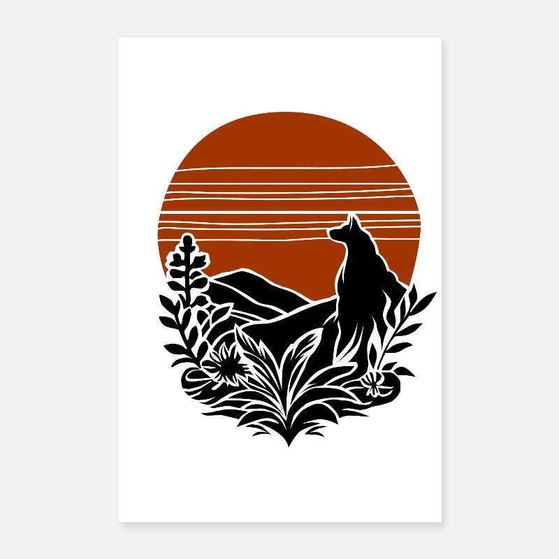 vintage wolf Poster 40x60 cm