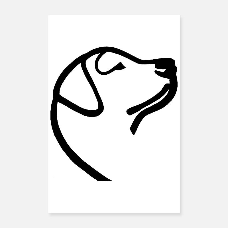 Esquisse du labrador noir Poster 40 x 60 cm