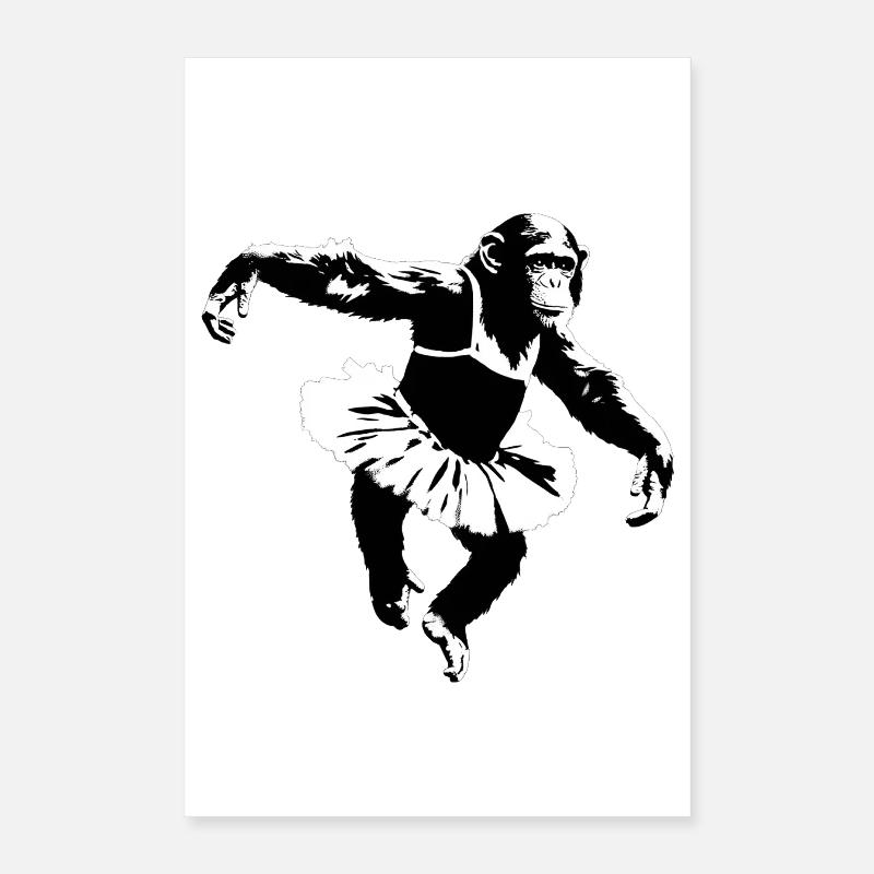 Dancing Chimpanzee Poster 16" x 24" (40x60 cm)