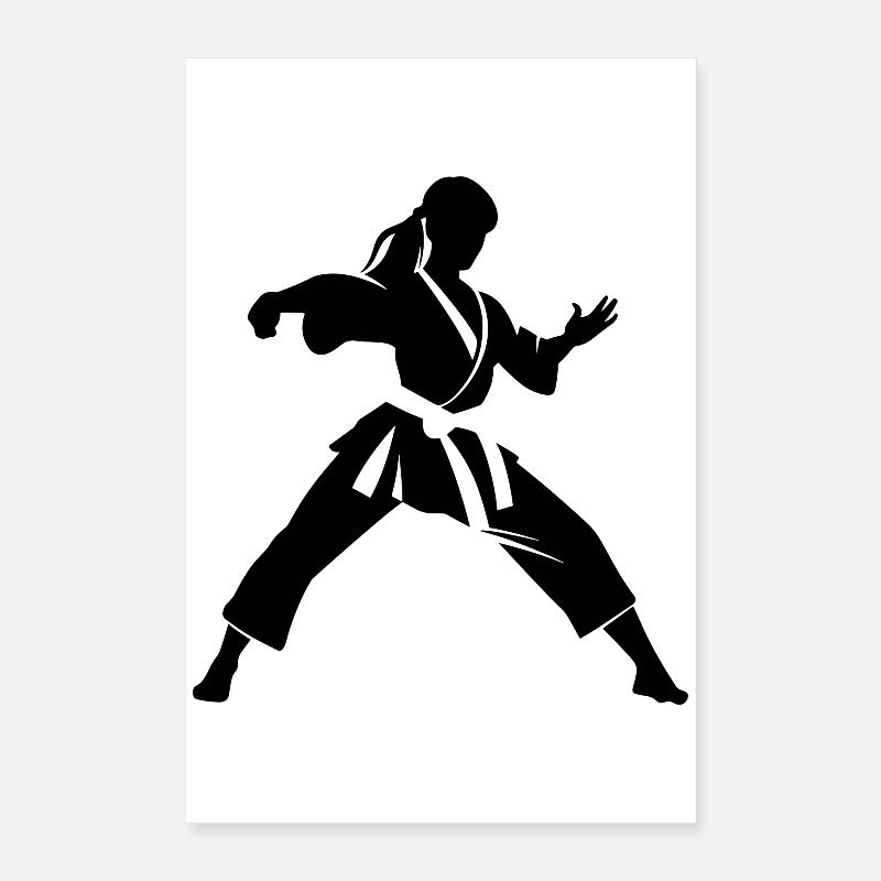 Dessin de karatéka féminin Poster 40 x 60 cm