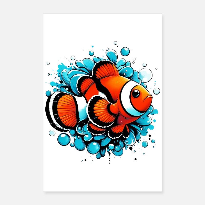 Poisson-clown Poster 40 x 60 cm