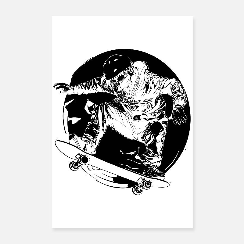 Skateboarder Comic Style Poster 16" x 24" (40x60 cm)